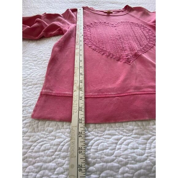 Style & Co. Sweatshirt Pink Heart Embroidered  Long Sleeve Fall Size XS - Picture 10 of 10